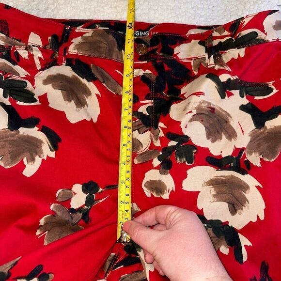 Chicos Women’s Platinum Jegging Pants Red Tan Floral Pattern Size 2 (Womens Size - Picture 10 of 12